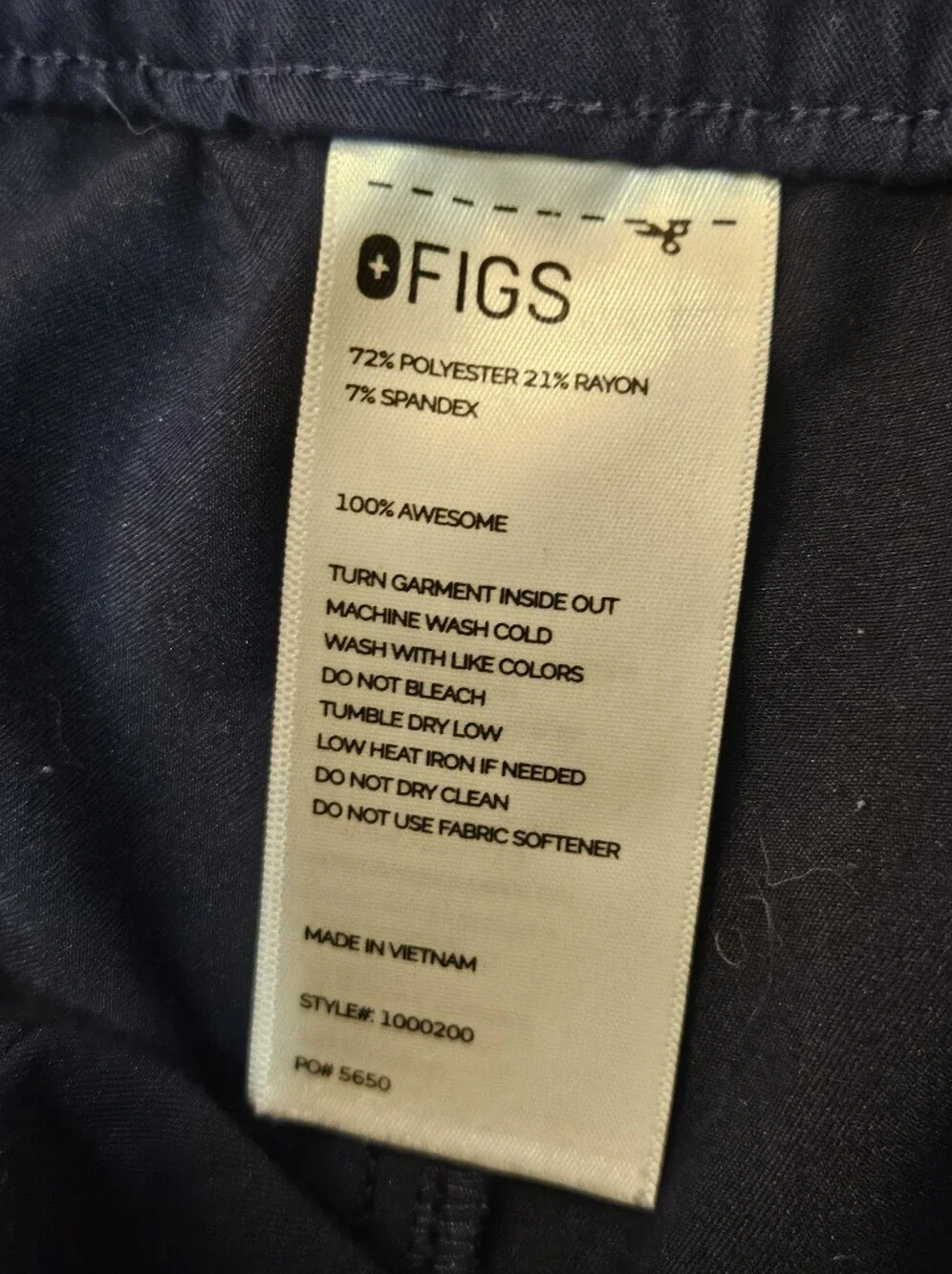 Figs Men's Navy Drawstring Joggers Scrub Pants Size Xlarge Short